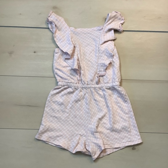 Girls Kids Harper Canyon Pink Pastel Flower Pattern Ruffle Jumper Spring - Picture 1 of 7